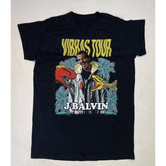 J Balvin Tour 2018 Graphic T-shirt Women Small Black Short Sleeve Music - Picture 1 of 5